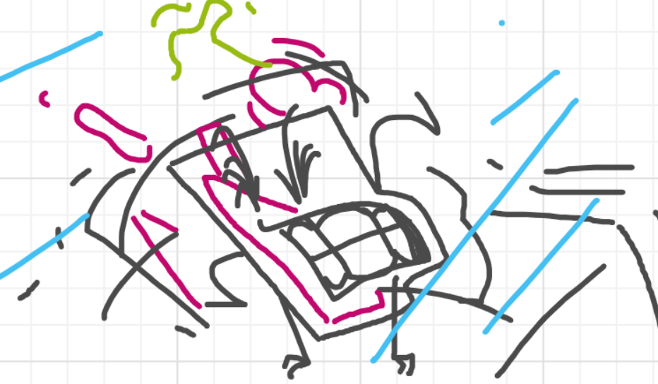 A panel from I've Been Everywhere, Man, episode nine of the Board Boards object show by Furretwalk/WalkingFurret.